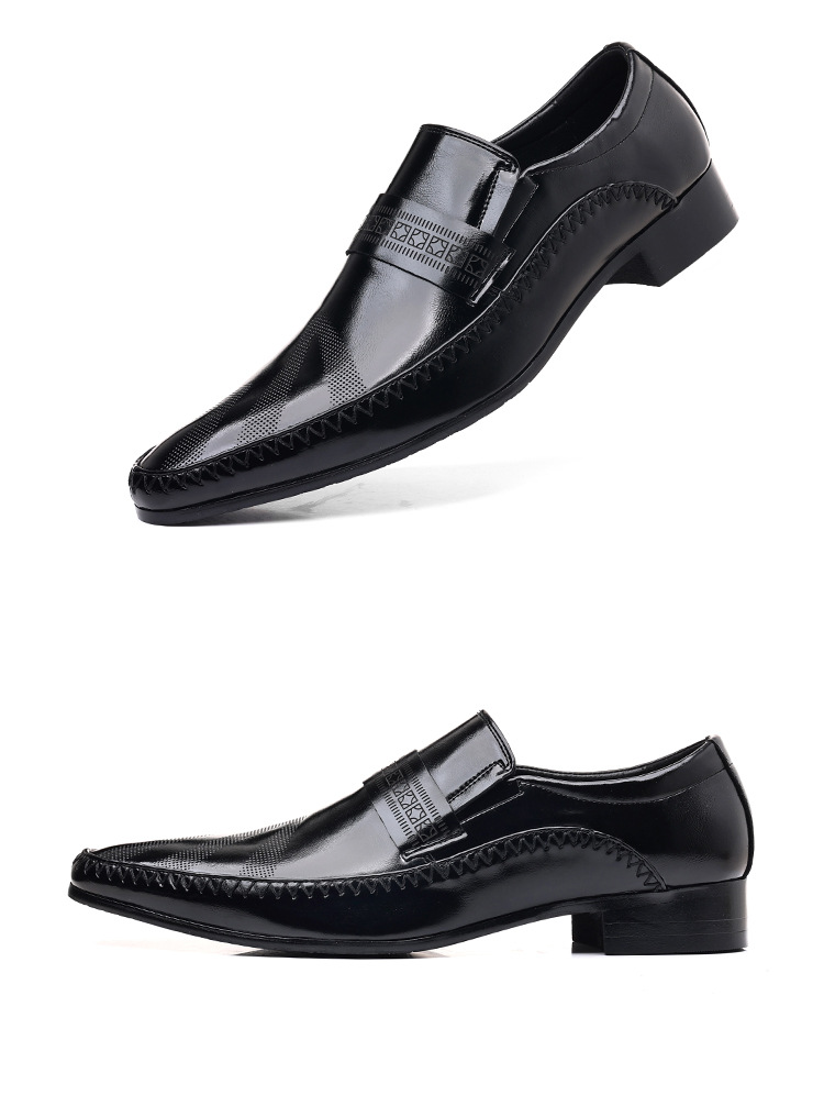 Leather shoes men's summer new breathable new business formal men's casual shoes_voghion.com