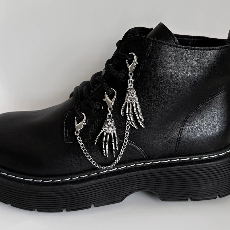 Обруч для обуви (Martens) из нержавеющей стали, модный аксессуар для обуви, дизайны черепа/скелета и змея
