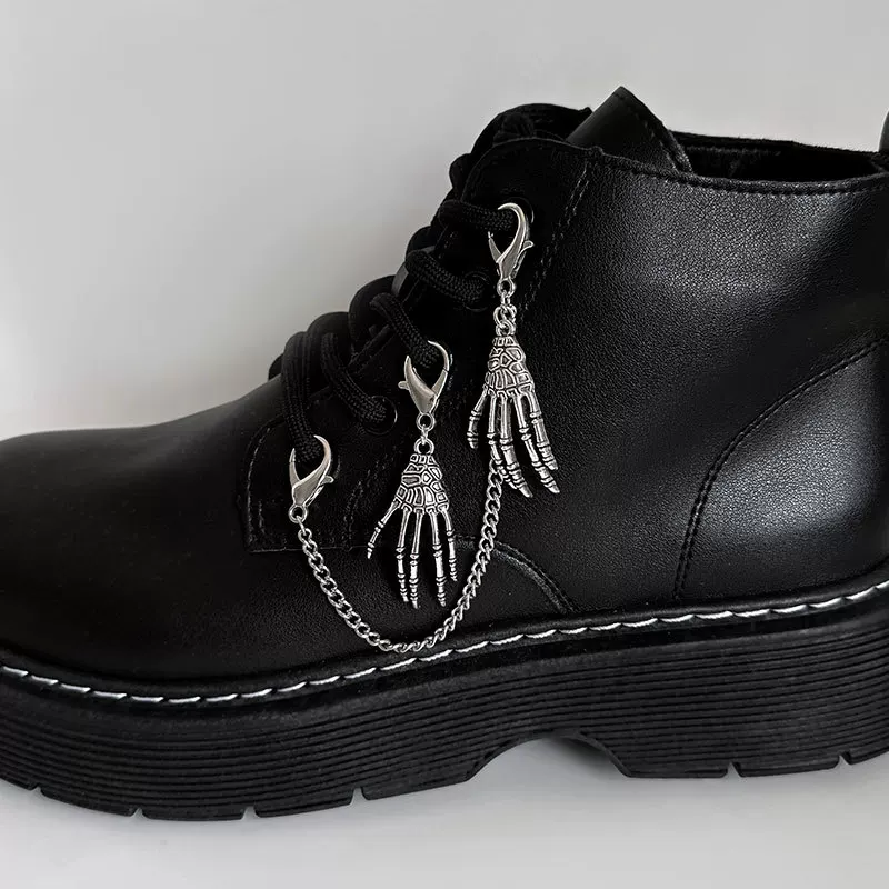 Обруч для обуви (Martens) из нержавеющей стали, модный аксессуар для обуви, дизайны черепа/скелета и змея