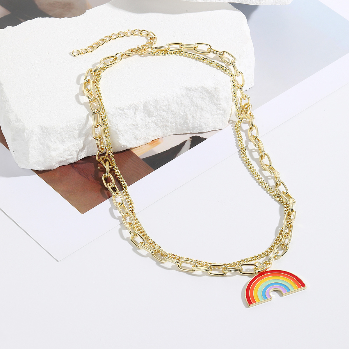Basic Modern Style Classic Style Rainbow Heart Shape Turquoise Stone Beaded Unisex Bracelets display picture 19