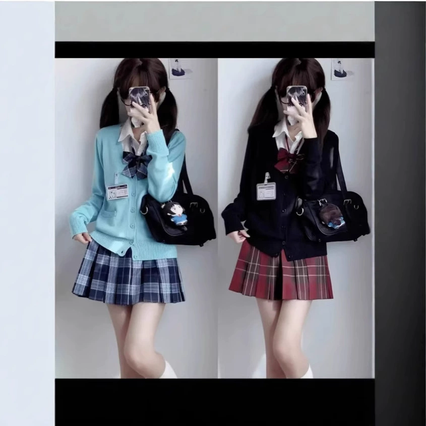 JK с длинными рукавами кардиган свитер трикотажный свитер осенний и зимний школьный смысл