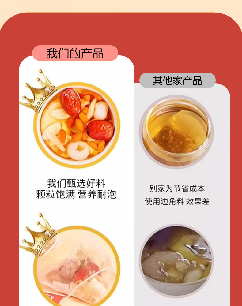 Apple Astragalus Water with Ophiopogon Red Date and Goji Tea Bags Herbal Wellness Tea for Daily Radiance specifications