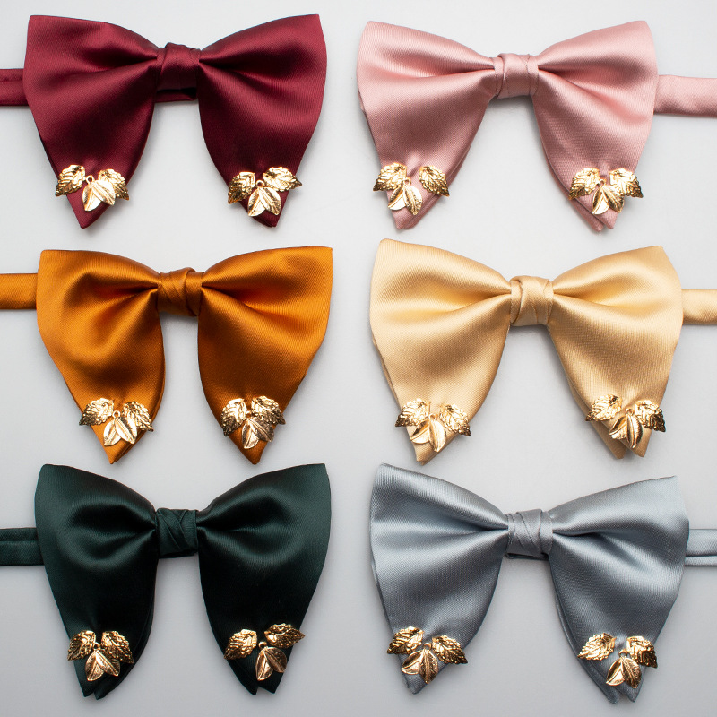 men's solid color women's bow tie for leisure with bow
