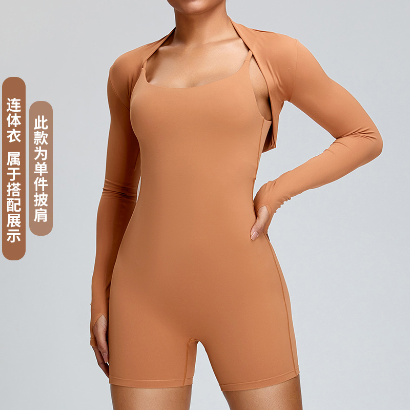 Cross-border nuevo SLIM-Fit corto deportes chal de la moda de las mujeres de la aptitud chaleco exterior desgaste de manga larga Chaqueta de punto ropa de yoga