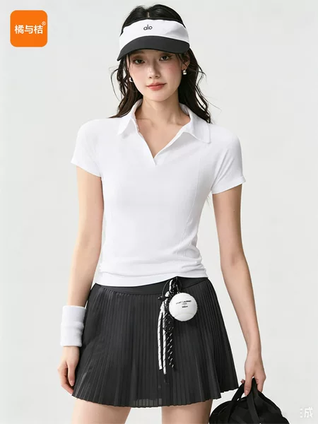 New slim-fit breathable tennis dress for women, outdoor running tennis outfit, training fitness quick-dry tennis skirt