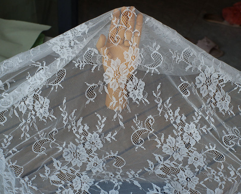 1.5 M × 3m pestañas suaves tela de encaje DIY ropa falda cortina de escritorio tela de fondo decoración