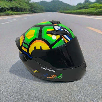 Motorcycle Full-Face Helmet for Men and | Motosiklet kaskı (dəbilqə) - little-turtle-black-lenses-l-head-circumference-57-58-weight-60-65kg