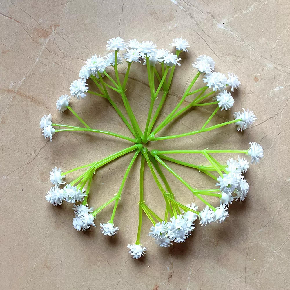 pu软胶三叉满天星仿真花手工DIY假花塑料花插花家居装饰拍摄道具