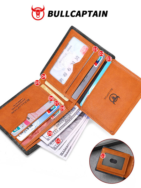 Short leather wallet