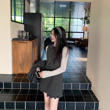 切糕自制小个子新款早秋新款裙子女针织衫毛呢外套连衣裙套装