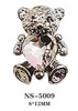 Metal jewelry, decorations for manicure from pearl for nails, internet celebrity, with little bears