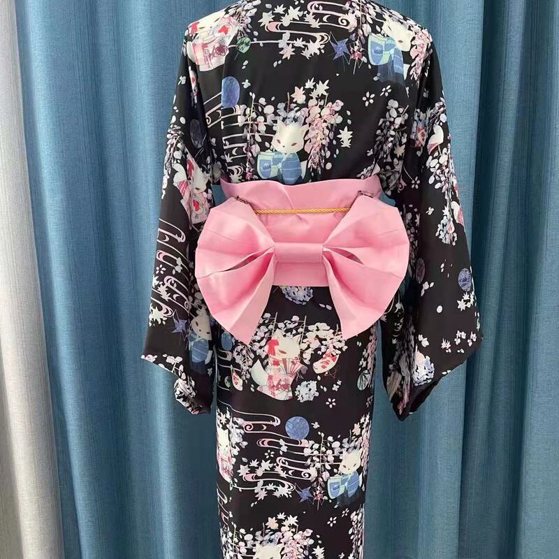 Japanese-Style Sweet and Cute Retro Mid-Length Tie-Up Improved Kimono Student Dress Gown Trendy Japanese-Style Sweet and Cute Retro Mid-Length Tie-Up Improved Kimono Student Dress Gown Trendy