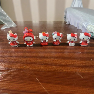 Cross-Border New Product 6 Melody Kt Cat Dolls Cartoon Doll Models Cake Decoration Cute Desktop Ornaments