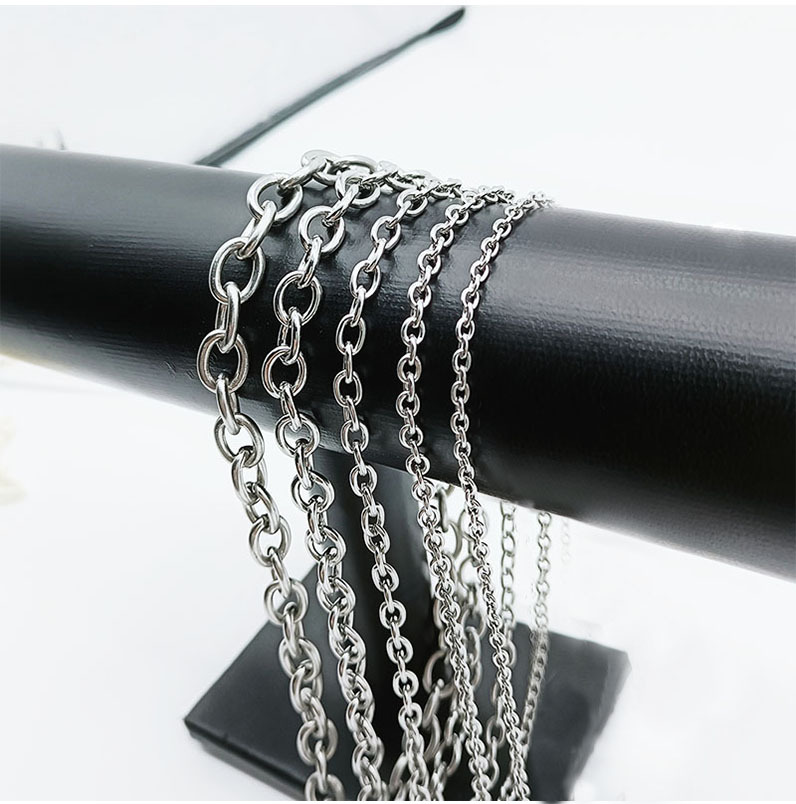 Necklace Wholesale European And American Stainless O Interlocking Titanium Steel Unisex Pendant Cuban Chain_voghion.com