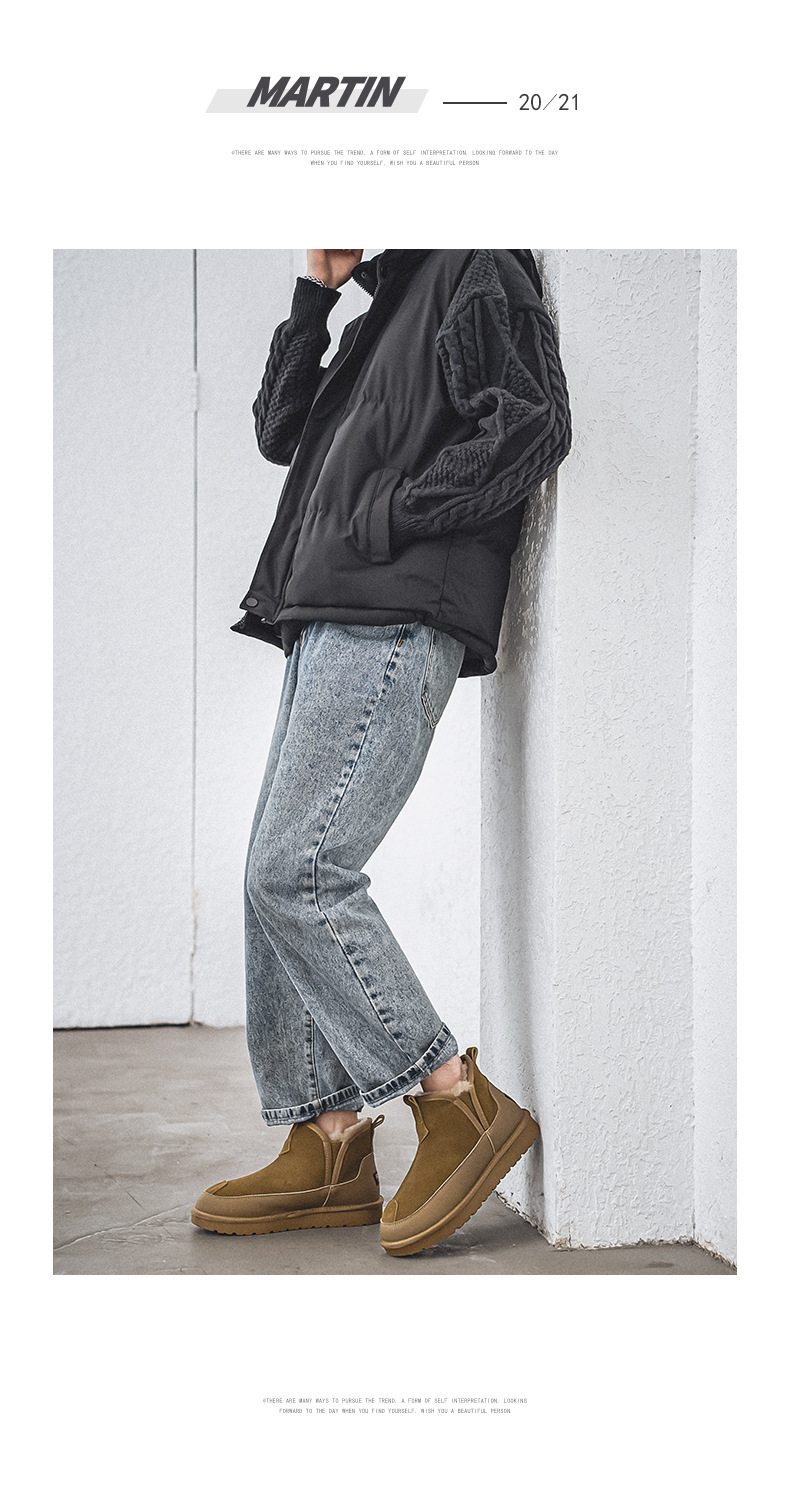 3123 Μπότες χιονιού ανδρικές 2023 φθινόπωρο και χειμώνα νέα βελούδινα ζεστά βαμβακερά παπούτσια βορειοανατολικά για το σπίτι υπαίθρια χειμερινά ανδρικά παπούτσια_voghion.com