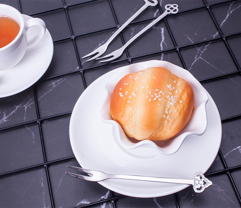 304不锈钢水果叉 创意甜品叉二齿水果签 礼品批发跨境供应 月饼叉详情图8