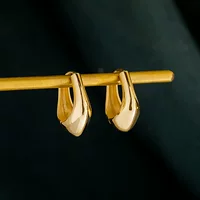 Чистое золото 14K серьги простое золото простой европейский и американский стиль падение серьги золотые украшения 23699