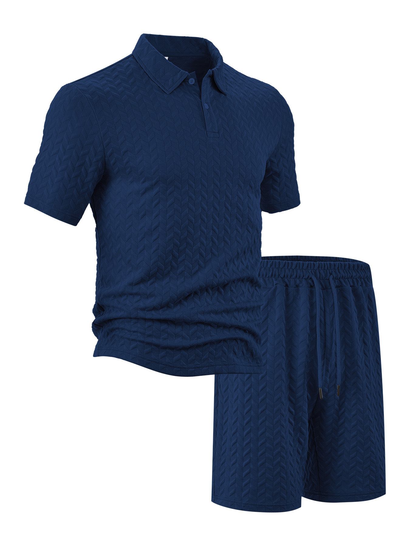 Conjunto de Camisa Polo de Jacquard para Hombre, Comercio Exterior Transfronterizo, Cuello Camisero Informal de Manga Corta para Verano, Suministro Directo de Fábrica en Existencia