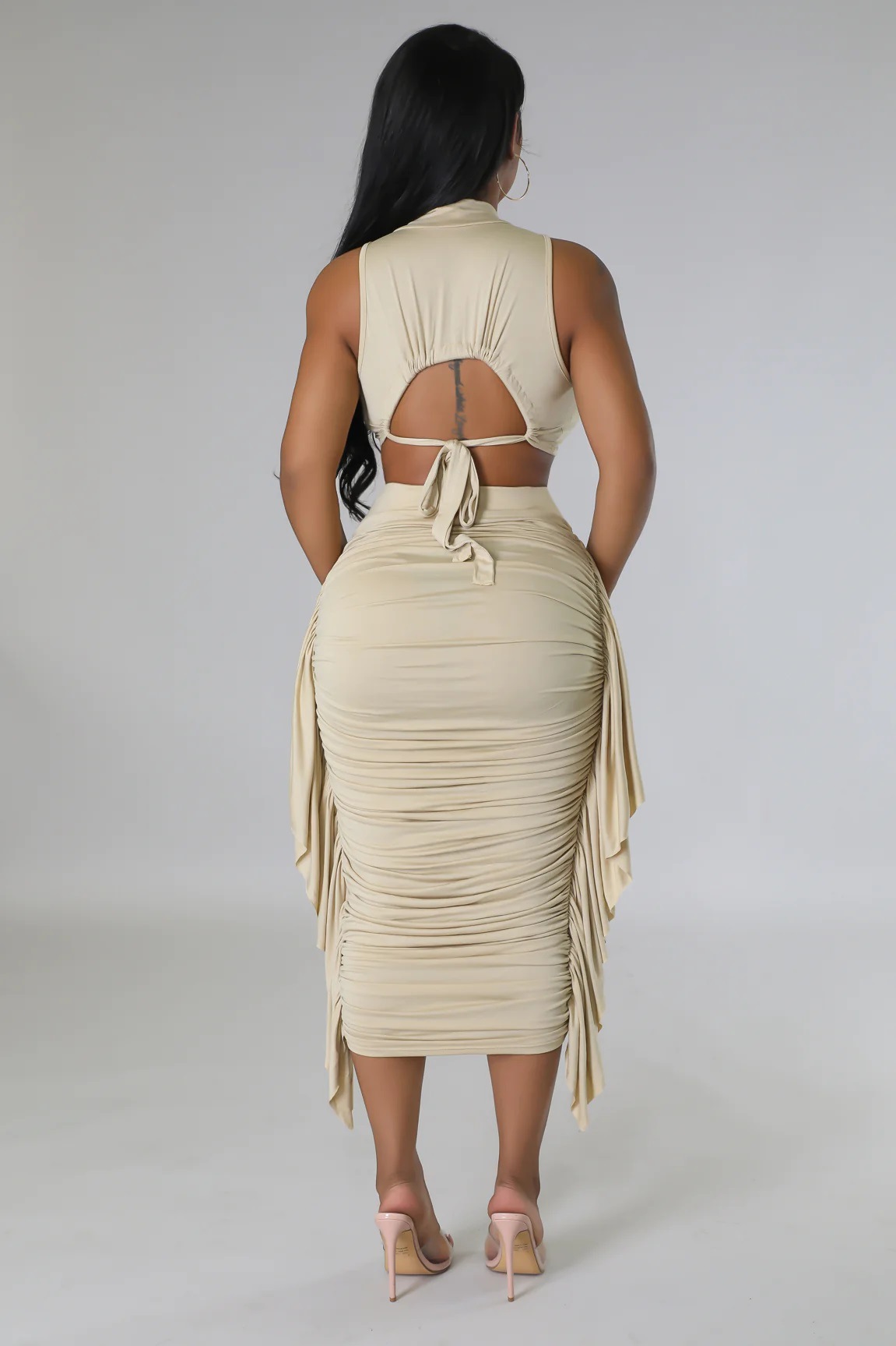 420g Weight Sleeveless Sleeve Length Tank Dress Dresses Type Spandex, Polyester Fabric Type Skirt Co-ord Set Sets Type 2 Pieces Set Quantity Daily Occasion Round Neck Neckline Regular Fit Fit Type Solid Color Pattern Summer, Spring Season Women's Gender Sexy, Streetwear Style Ruffles Craft Daily Women's Sexy Streetwear Solid Color Spandex Polyester Skirt Co-ord Set Skirt Sets 20
