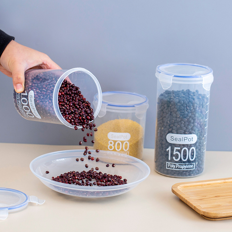 Sealed large transparent plastic sealed jar milk powder jar Food Jar Kitchen grains storage box storage jar