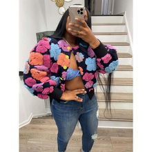 X 37522 3D Flower Button Cardigan ���廨�䵥�ſۿ����羳