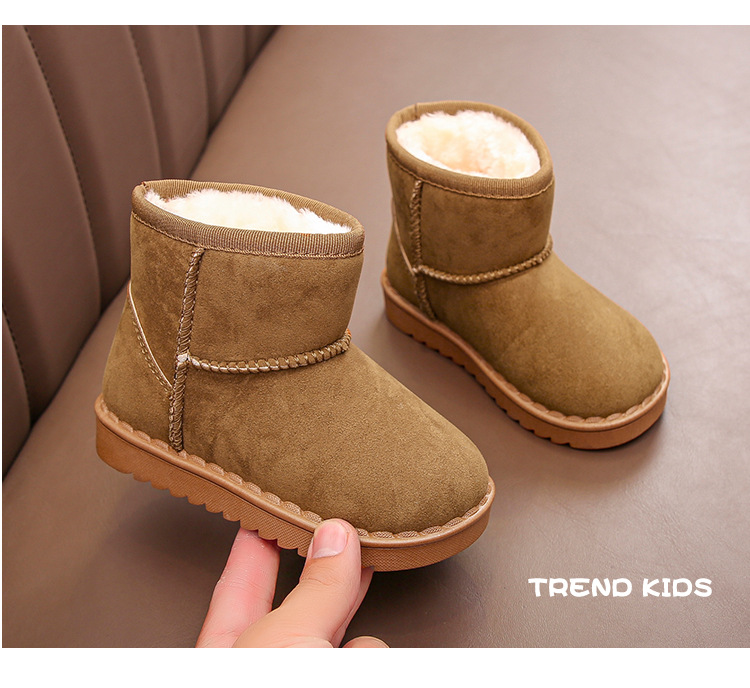 Doposci per bambini per ragazzi e ragazze nell'inverno 2023 nuovo set di stivaletti corti, scarpe in cotone scamosciato, isolamento in peluche_voghion.com