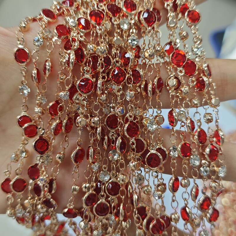 6mm Bead Curtain Door Curtain Copper Color-Preserving Chain Red Edge-Wrapped Glass Chain DIY Necklace Jewelry Accessories Decoration Wholesale 6mm Bead Curtain Door Curtain Copper Color-Preserving Chain Red Edge-Wrapped Glass Chain DIY Necklace Jewelry Accessories Decoration Wholesale