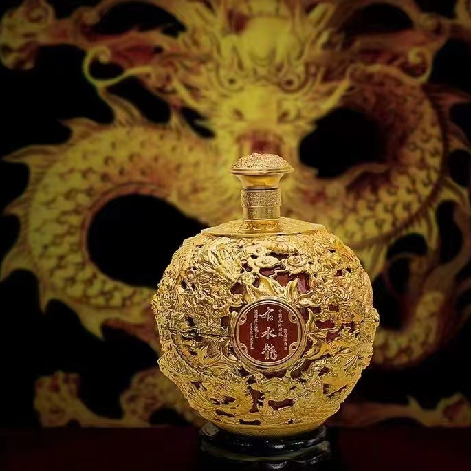 现货珍藏酒瓶5斤装龙年九龙戏珠空酒瓶纪念酒瓶密封酒坛家用送礼