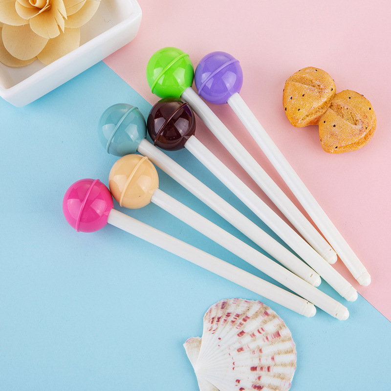 Student Stationery Creative Cute Lollipop Gel Pen Creative Needle Tip Pen Signature Pen Black Prize Gift