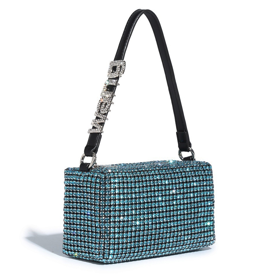 Rhinestone Women's Evening Bag - Sparkling Diamond Crossbody Handbag, Underarm Small Square Bag, Fashionable And Versatile - Thumbnail 3