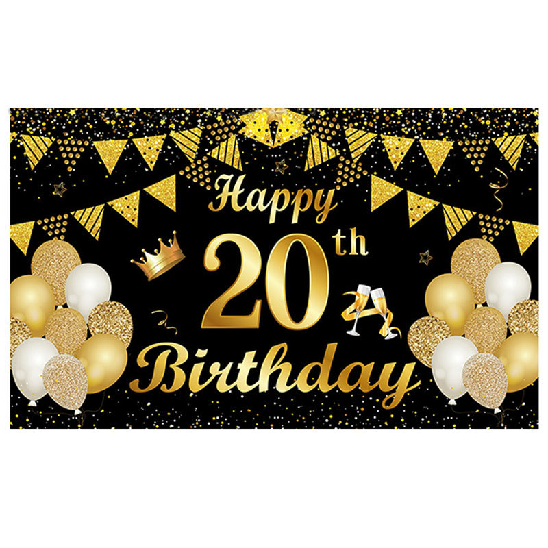 Fondo de fiesta con pancarta de feliz cumpleaños 2025, tela colgante para fotos con tema de cumpleaños, decoración fotográfica.