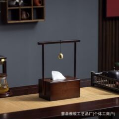 胡桃色の木の引き出し箱のリビングの手持ち式のナプキンの収納箱のホテルの装飾品の木製のティッシュの箱の置物