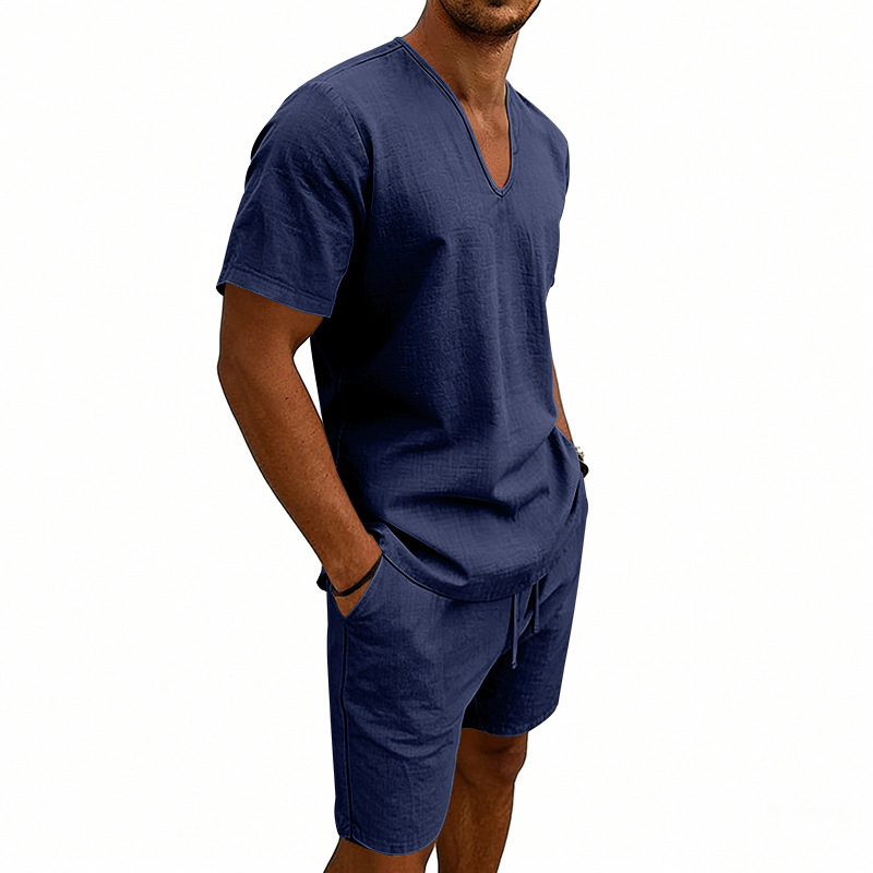 Herren Kurzarmhemd Und Shorts Set Für Den Sommer Im Urlaub_voghion.com