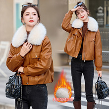 皮衣外套女秋冬2025新款小个子带毛领加绒加厚机车百搭洋气皮夹克