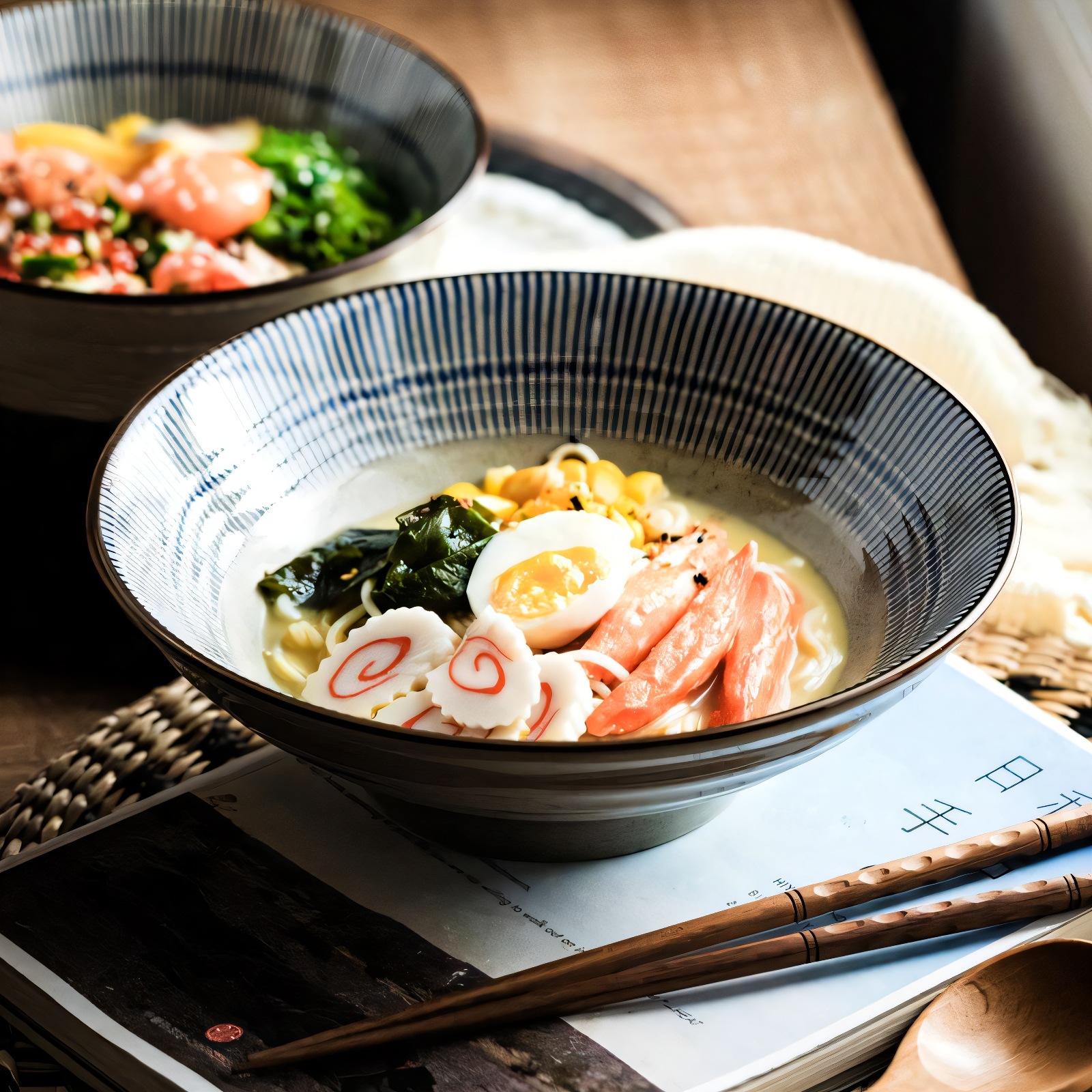 釉下彩拉面碗面碗家用日式陶瓷碗高级汤面碗饭碗大碗餐具大号汤碗