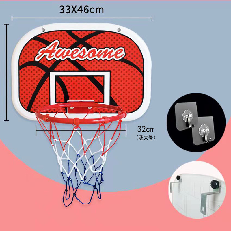 No-Drill Children's Basketball Hoop Wall-Mounted Basketball Board Toy, No-Basketball Hoop Indoor Silent Basketball Wall-Mounted