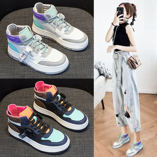 K-Style of Internet Celebrity High-Top Shoes for Women 2025 New Autumn and Winter Versatile Casual Sneakers Flats White Shoes Hot Style
