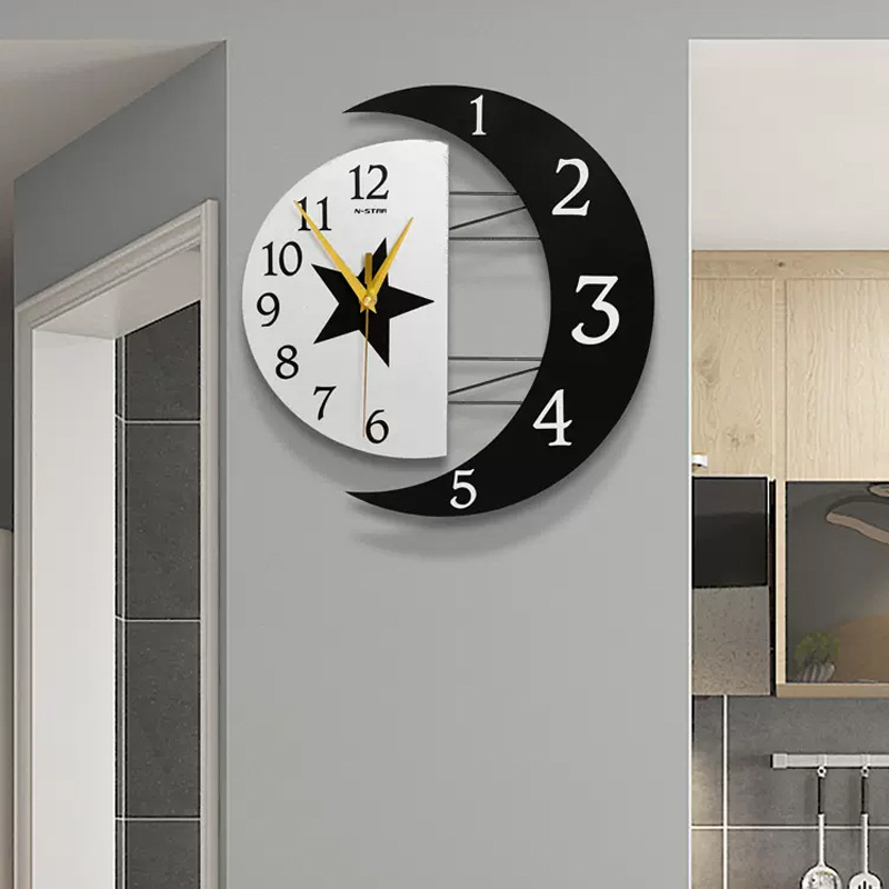 Reloj nórdico de moda sala de estar moderno minimalista hogar reloj decorativo pared colgante red rojo restaurante creativo Reloj de pared al por mayor