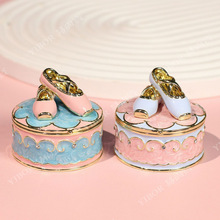 外贸珐琅首饰盒礼品戒指项链高跟鞋饰品收纳盒合金工艺品摆件批发