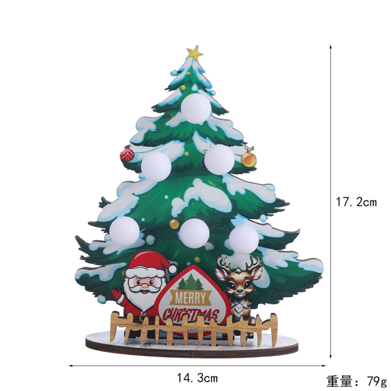 クロスボーダークリスマスツリーデスクトップ装飾品木製工芸品外国貿易クリスマステーマレストランホテルデスクトップ装飾卸売|undefined