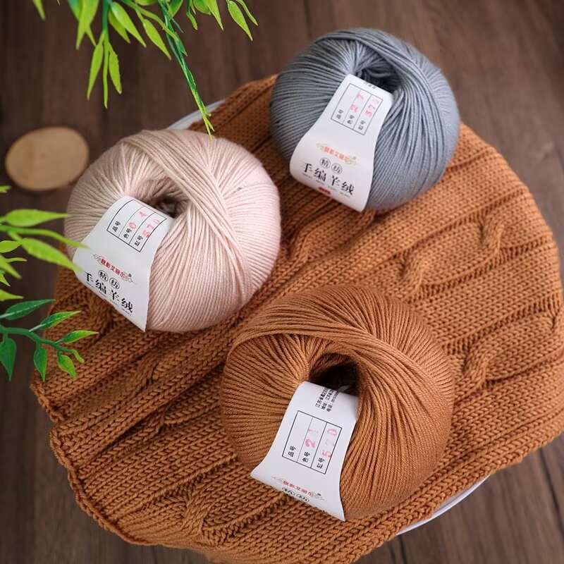 12-strand wool thread 100 pure wool medium-thick hand-knitted sweater waistline hand-knitted hat coat stick-needle thread
