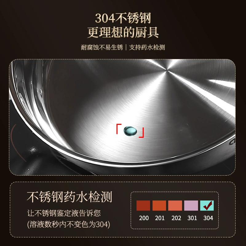 Chuangsheng 304 нержавеющая сталь двухслойная кастрюля для супа, кастрюля для приготовления детской пищи без покрытия, набор на заказ