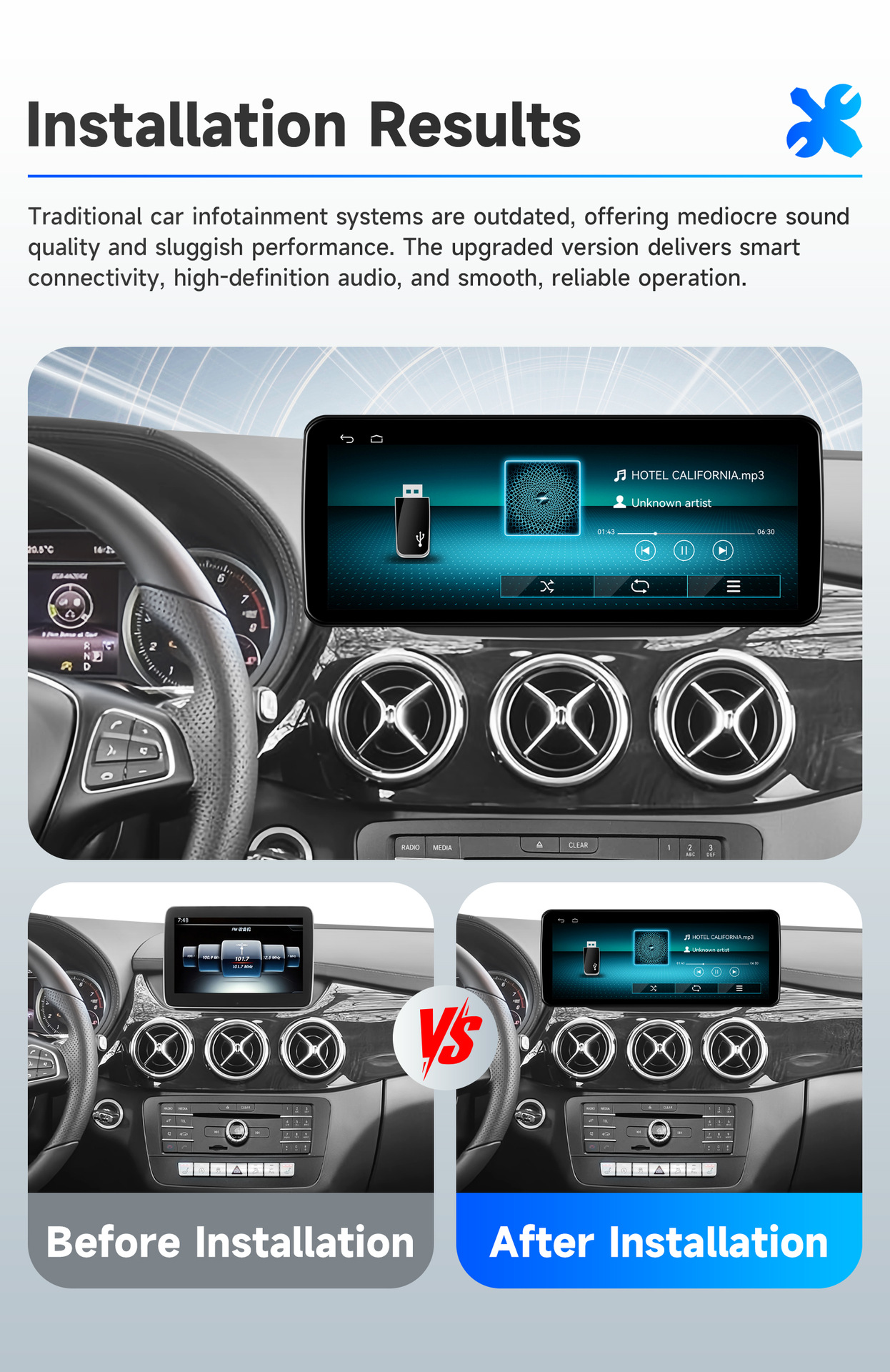 12.3inch Suitable for 2015-2019 Mercedes-Benz B-Class W246 Wireless Carplay Car GPS Navigation