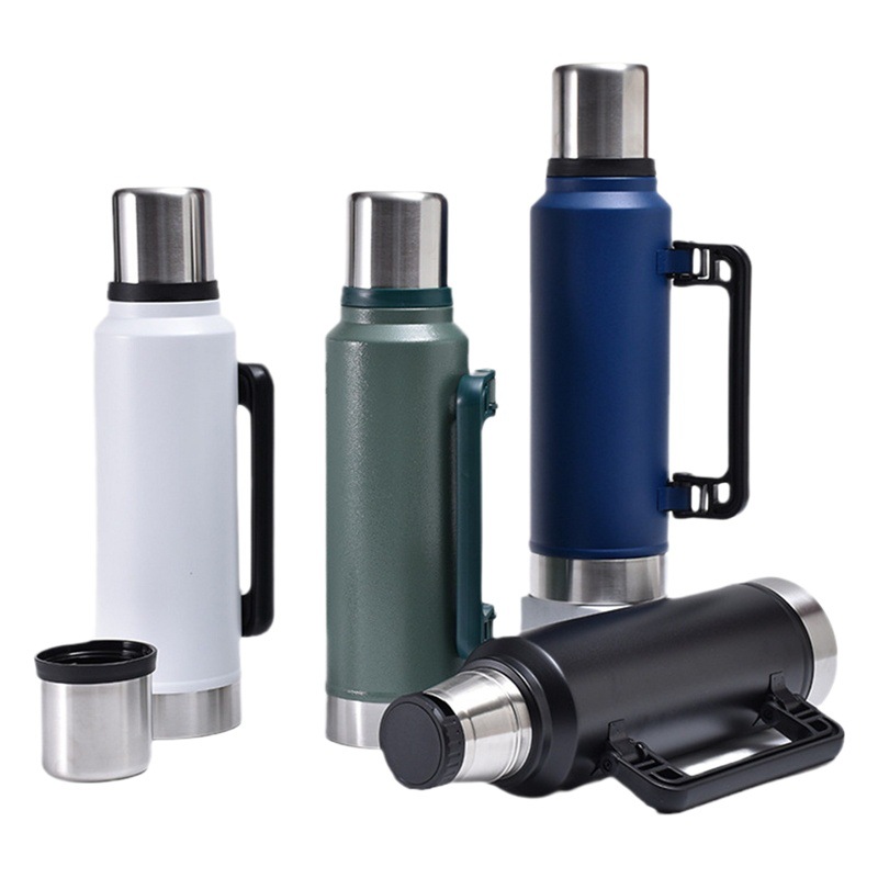 Hervidor portátil Stanley de 1000 ml, hervidor térmico plegable para exteriores, taza térmica de acero inoxidable 304, sellada al vacío, de larga duración.