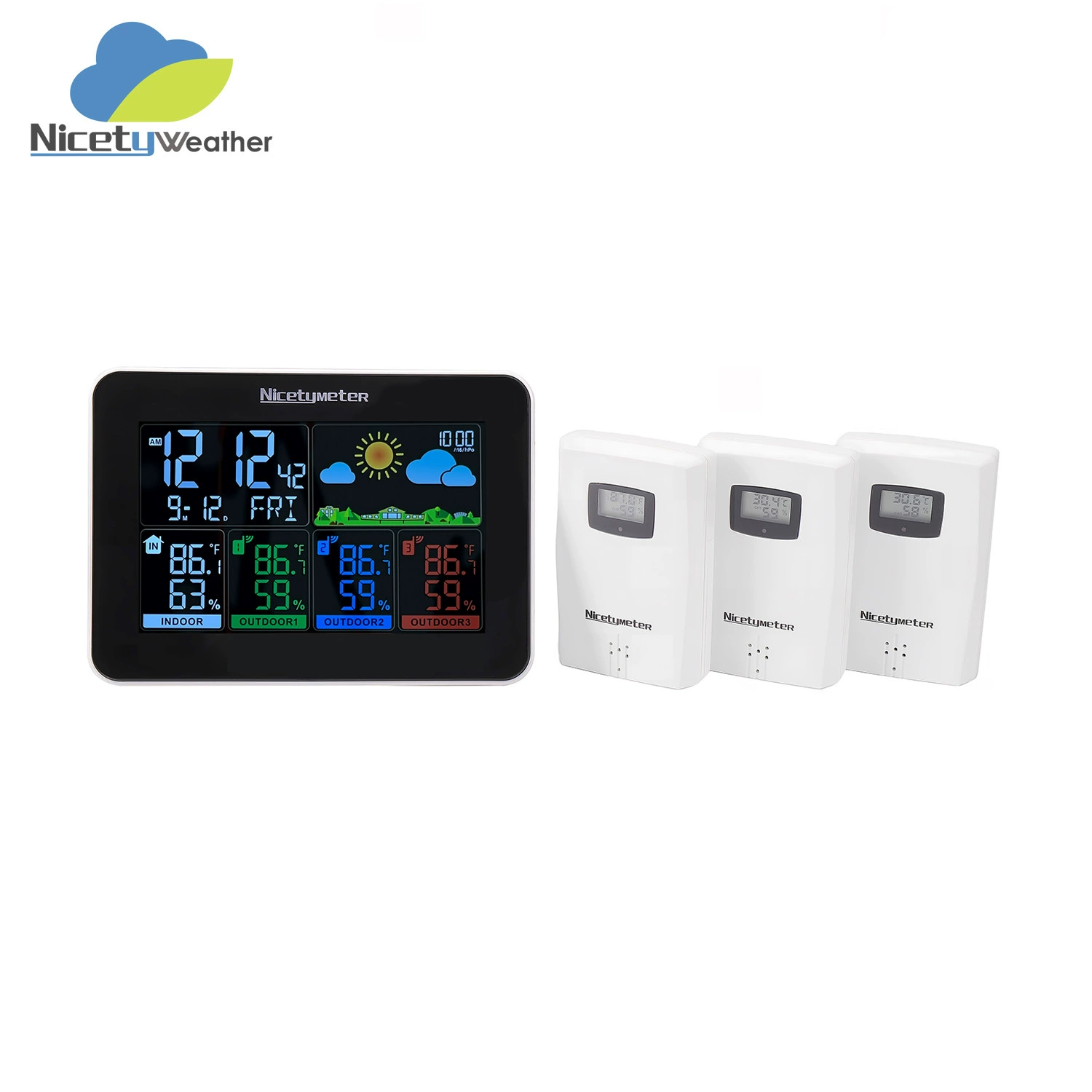 Трансграничный интеллектуальный прогноз погоды | Трехзонный контроль температуры и влажности + умный будильник с оповещением о погоде и управлением влажностью