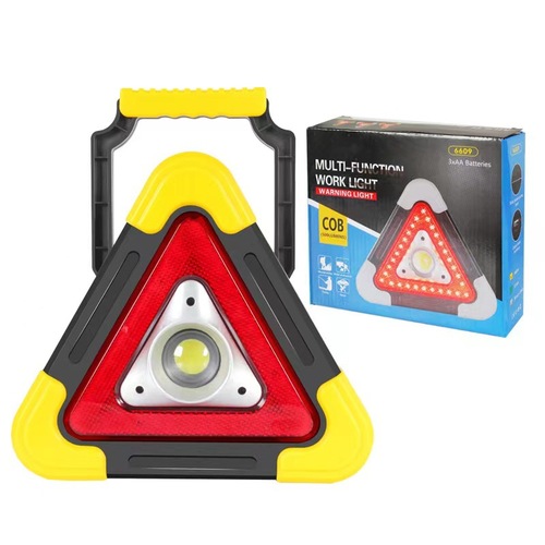 Car with triangular bracket vehicle triangular warning sign automatic light three-legged stand parking reflective solar emergency light