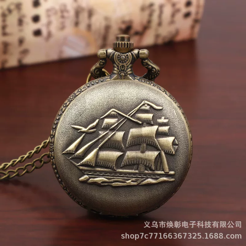 Necklace, classic quartz retro pocket watch for elderly, wholesale, nostalgia