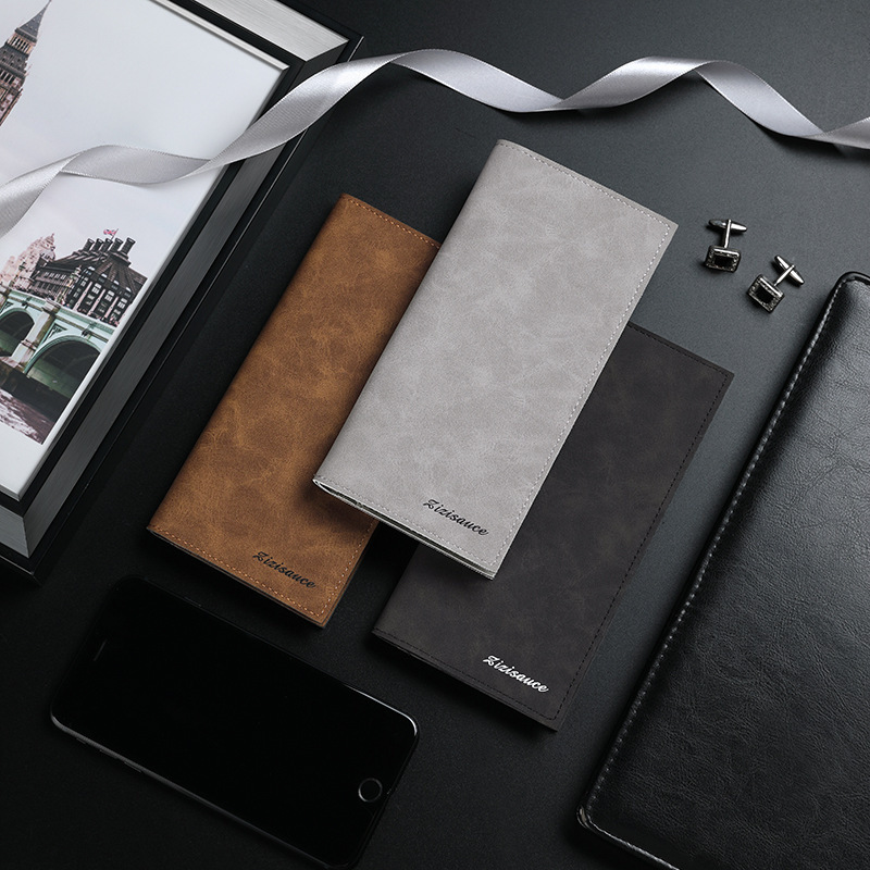 Men's Wallet Long Ultra-thin Youth Multi-card Casual Wallet Card Holder New Trendy Student One-piece Retro Wallet