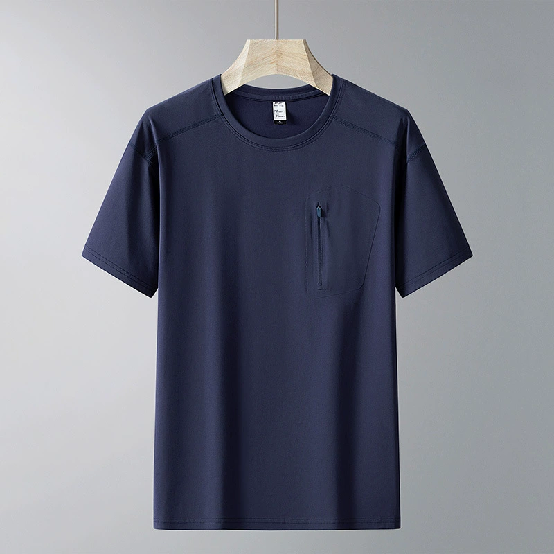 Мужской топ с короткими рукавами для альпинизма на открытом воздухе, высококачественный летний ледяной шелк, влагоотводящий антибактериальный топ с круглым вырезом, новый прохладный эффект