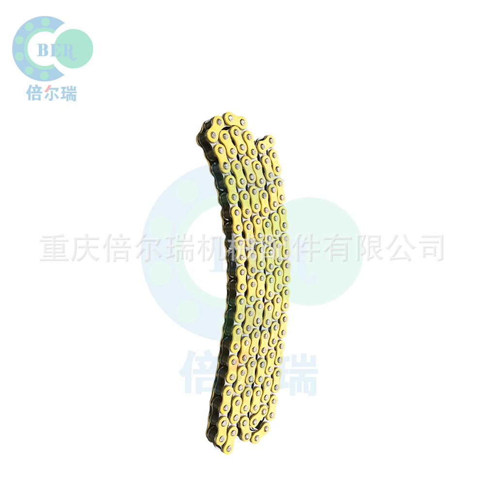 Sistema de transmisión de motocicleta de cadena amarilla 428H 132L